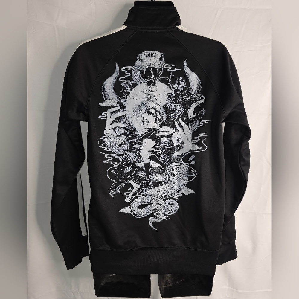 Bad Habit Omocat Black Track Jacket Screen Printed Size Medium CJ-2644 - Picture 7 of 11